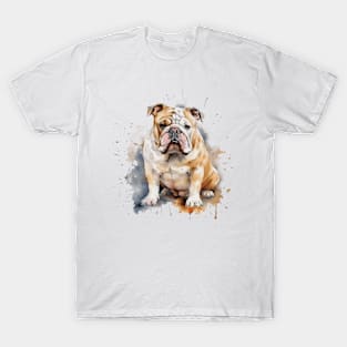 Bulldog Watercolor Style T-Shirt